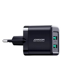 Зарядное устройство, Joyroom JR-TCN011, 2x USB-A, 12 Вт, 2,4A., черный цена и информация | Зарядные устройства для телефонов | kaup24.ee