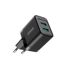 Зарядное устройство, Joyroom JR-TCN011, 2x USB-A, 12 Вт, 2,4A., черный цена и информация | Зарядные устройства для телефонов | kaup24.ee