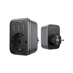 Зарядное устройство EU adapter, 2 в 1, Ugreen CD3141, AC 13A, 2x USB-C, 30 Вт., вилка EU, черный цена и информация | Зарядные устройства для телефонов | kaup24.ee