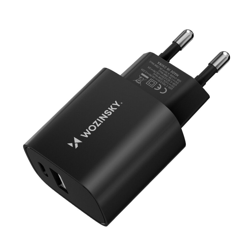 Wozinsky WGWCB USB-A USB-C 20W seinalaadija - must hind ja info | Mobiiltelefonide laadijad | kaup24.ee