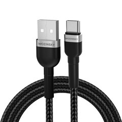 Wozinsky WNBAC2 USB-A/USB-C 2.4A кабель 2 м - черный цена и информация | Кабели для телефонов | kaup24.ee