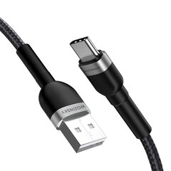 Wozinsky WNBAC2 USB-A/USB-C 2.4A кабель 2 м - черный цена и информация | Кабели для телефонов | kaup24.ee