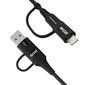 Wozinsky WNBAA 4v1 kaabel 2x USB-C 1x USB-A 1x Lightning 60W 1 m - tšerný цена и информация | Mobiiltelefonide kaablid | kaup24.ee