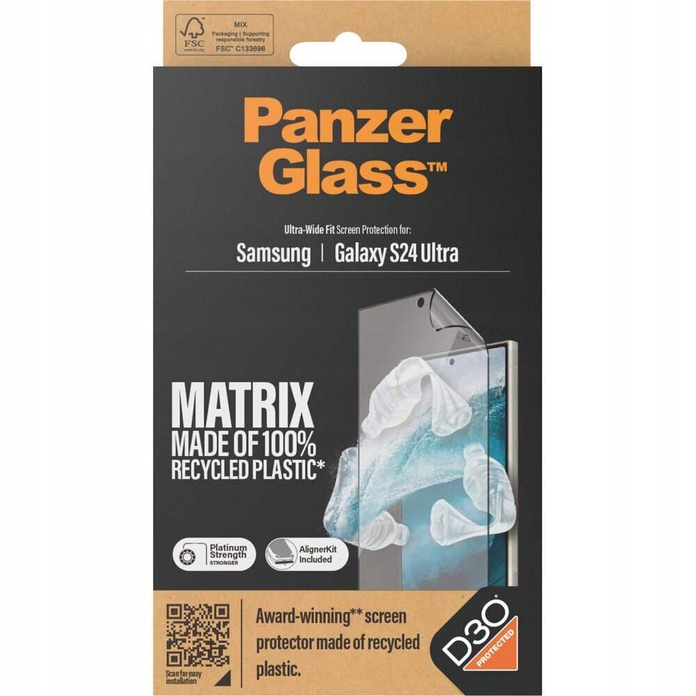 Hübriidklaas PanzerGlass Ultra-Wide Fit Matrix Galaxy S24 Ultra hind ja info | Ekraani kaitsekiled | kaup24.ee