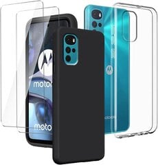 Motorola Moto G22 4G Läbipaistev Ja Must Kaitsekomplekt hind ja info | Telefoni kaaned, ümbrised | kaup24.ee