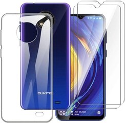 Защитный комплект LJSM для Oukitel C19 - прозрачный чехол и закаленное стекло цена и информация | Чехлы для телефонов | kaup24.ee