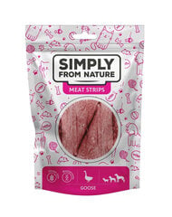 Simply From Nature Meat Strips с гусятиной, 5х80 гр цена и информация | Лакомства для собак | kaup24.ee