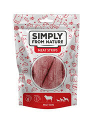 Simply From Nature Meat Strips с бараниной, 5х80 гр цена и информация | Лакомства для собак | kaup24.ee