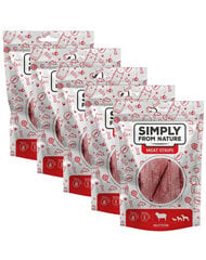 Simply From Nature Meat Strips lambalihaga, 5x80 g hind ja info | Maiustused koertele | kaup24.ee