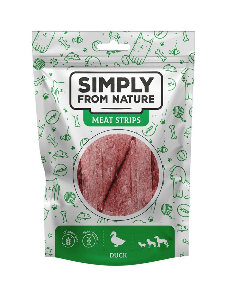 Simply From Nature Meat Strips pardilihaga, 5x80 g цена и информация | Maiustused koertele | kaup24.ee