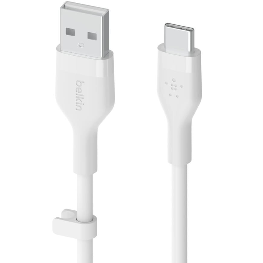 Kaabel Belkin Boost Charge Flex Silicone MFi USB-A USB-C 1m valge цена и информация | Mobiiltelefonide kaablid | kaup24.ee