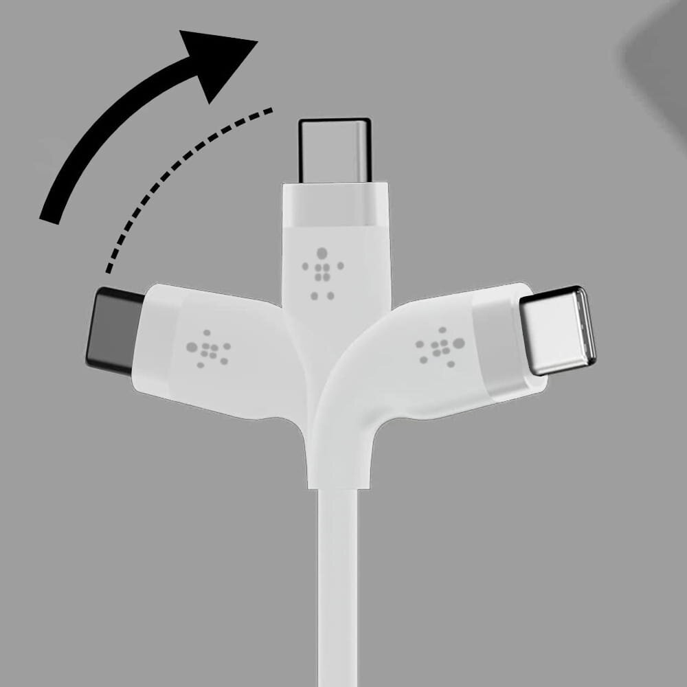 Kaabel Belkin Boost Charge Flex Silicone MFi USB-A USB-C 1m valge цена и информация | Mobiiltelefonide kaablid | kaup24.ee