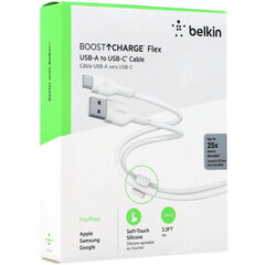 Kaabel Belkin Boost Charge Flex Silicone MFi USB-A USB-C 1m valge цена и информация | Кабели для телефонов | kaup24.ee