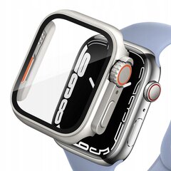 Чехол 2 в 1 + закаленное стекло для Apple Watch 7/8 45MM, серебристый цена и информация | Аксессуары для смарт-часов и браслетов | kaup24.ee