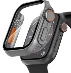 Чехол 2 в 1 + закаленное стекло для Apple Watch 7/8 45MM, графит цена и информация | Аксессуары для смарт-часов и браслетов | kaup24.ee