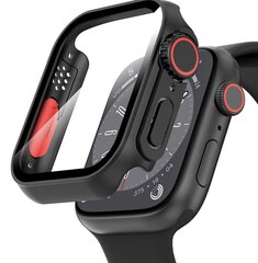 Чехол 2 в 1 + закаленное стекло для Apple Watch 7/8 45MM, черный цена и информация | Аксессуары для смарт-часов и браслетов | kaup24.ee