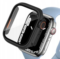 Чехол 2 в 1 + закаленное стекло для Apple Watch 7/8 45MM, черный цена и информация | Аксессуары для смарт-часов и браслетов | kaup24.ee