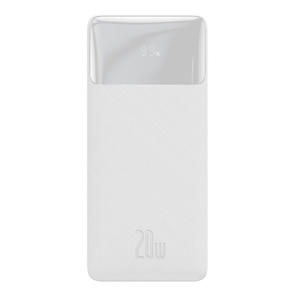 Kiirlaadimisega aku, Baseus PPBD0505021, 10000 mAh., USB-A, mikro-USB kaabel, 0,25 m., valge цена и информация | Akupangad | kaup24.ee