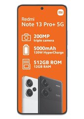 Xiaomi Redmi Note 13 Pro Plus 5G 512GB Moonlight White hind ja info | Telefonid | kaup24.ee