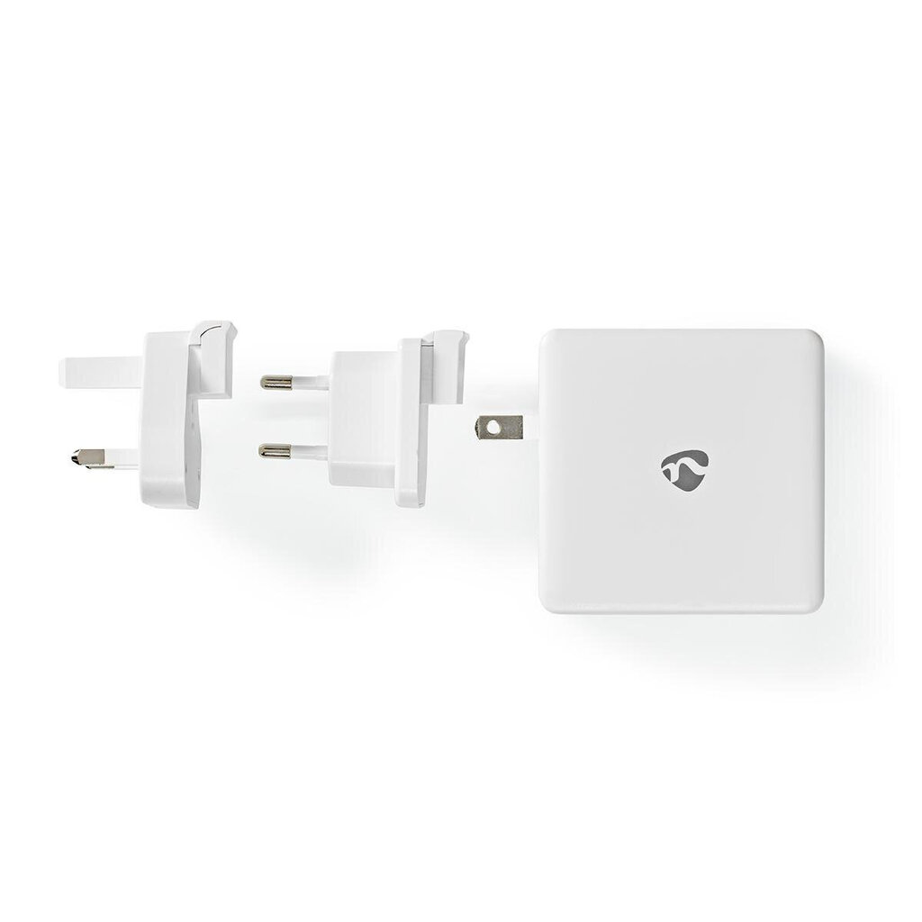 Nedis Quick Wall Charger - 65W - 2 x USB-C Output Valge Elegants - Lumivalge Elegantsus цена и информация | Mobiiltelefonide laadijad | kaup24.ee