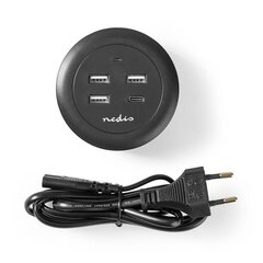 Nedis Quick Desktop Charger - 30W - 3xUSB-A/1xUSB-C Ehtsa Hõbeda Hall Elegants цена и информация | Зарядные устройства для телефонов | kaup24.ee