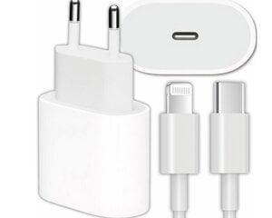 Быстрое зарядное устройство для телефона 20 Вт + кабель 1 м / USB-C - подсветка iphone цена и информация | Зарядные устройства для телефонов | kaup24.ee