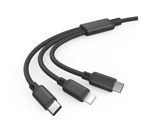 USB - Type C Комплект кабелей USB/microUSB/Lightning "Lewer" цена и информация | Кабели для телефонов | kaup24.ee