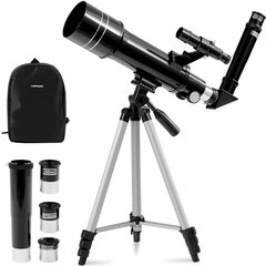 Teleskoop astronoomiline refraktor planeetide vaatlemiseks, Uniprodo UNI_TELESCOPE_031, 400 mm., läbimõõt 70 mm. hind ja info | Mikroskoobid ja teleskoobid | kaup24.ee