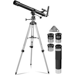 Teleskoop astronoomiline refraktor planeetide vaatlemiseks, Uniprodo UNI_TELESCOPE_071, 900 mm., läbimõõt 70 mm. hind ja info | Mikroskoobid ja teleskoobid | kaup24.ee