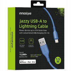 INNOSTYLE JAZZY USB LIGHTNING MFI KIIRLAADIMISKAABEL IPHONE KEVLAR 2M SININE hind ja info | Mobiiltelefonide laadijad | kaup24.ee