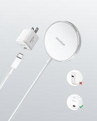 INNOSTYLE MAGEASE INDUKTIIVNE JUHTMEVABA LAADIJA MAGSAFE IPHONE MAGEASE 15W VALGE hind ja info | Mobiiltelefonide laadijad | kaup24.ee