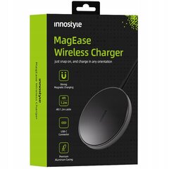 INNOSTYLE MAGEASE INDUKTIIVNE JUHTMEVABA LAADIJA MAGSAFE IPHONE MAGEASE 15W MUST hind ja info | Mobiiltelefonide laadijad | kaup24.ee