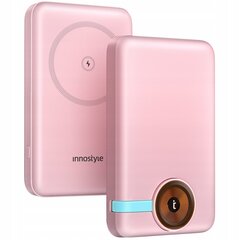 INNOSTYLE POWERDUO 2IN1 KIIRE INDUKTSIOONIGA ENERGIAPANK MAGSAFE KELLA 10000MAH ROOSA hind ja info | Akupangad | kaup24.ee