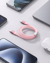 INNOSTYLE POWERFLEX USB-C КАБЕЛЬ БЫСТРОЙ ЗАРЯДКИ ДЛЯ IPHONE SAMSUNG 3A 60W KEVLAR 2M РОЗОВЫЙ цена и информация | Зарядные устройства для телефонов | kaup24.ee