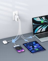 INNOSTYLE SUPER CUBE POWERFUL FAST CHARGER GAN TRAVEL EU US UK AU 4X USB USB-C 100W WHITE цена и информация | Зарядные устройства для телефонов | kaup24.ee