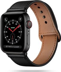 Tech-Protect Leatherfit Apple Watch 4 / 5 / 6 / 7 / 8 / SE / ULTRA (42 / 44 / 45 / 49 мм), черный цена и информация | Аксессуары для смарт-часов и браслетов | kaup24.ee