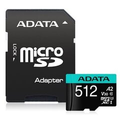 Mälukaart Adata Premier Pro UHS-I U3 512 GB, micro hind ja info | Mobiiltelefonide mälukaardid | kaup24.ee