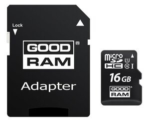 Goodram MicroSD 16GB Class 10/UHS 1 + Adapter SD цена и информация | Карты памяти | kaup24.ee