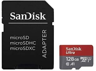 Sandisk карта памяти microSDXC 128GB Ultra 120MB/s A1 + адаптер цена и информация | Карты памяти | kaup24.ee