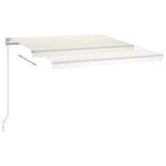 käsitsi sissetõmmatav varikatus LED, 3x2,5 m, kreemjasvalge цена и информация | Зонты, маркизы, стойки | kaup24.ee