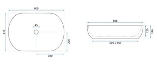 Rea CLEO White Gold Edge tööpinna valamu цена и информация | Раковины | kaup24.ee