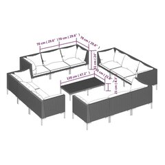 Комплект садовой мебели, 13 частей, серый цена и информация | Комплекты уличной мебели | kaup24.ee