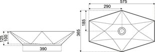 Valamu Kerra KR-570 BLM hind ja info | Kraanikausid, valamud | kaup24.ee