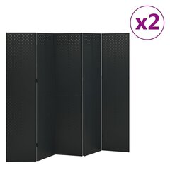 5 paneeliga ruumijagaja 2 tk, must, 200 x 180 cm, teras, цена и информация | Мобильные стенки | kaup24.ee