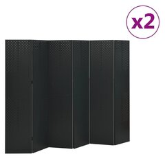 6 paneeliga ruumijagaja 2 tk, must, 240 x 180 cm, teras, цена и информация | Мобильные стенки | kaup24.ee