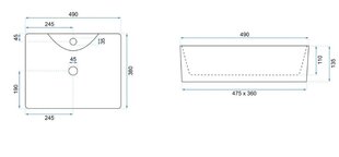 Kraanikauss seinale kinnitatav Rea Kelly Countertop hind ja info | Kraanikausid, valamud | kaup24.ee