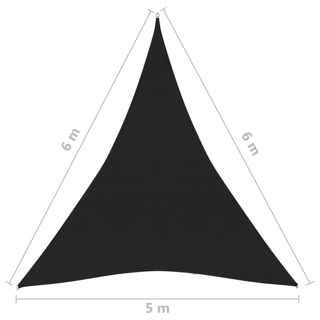 päikesepuri 160 g/m² must, 5 x 6 x 6 m, HDPE цена и информация | Päikesevarjud, markiisid ja alused | kaup24.ee