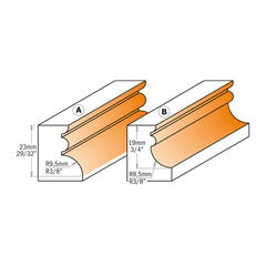 CMT Dekoratiivne mitme profiiliga lõikur D31,7 I19 S12 mm PROFIIL B hind ja info | Freesid | kaup24.ee