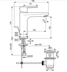 Смеситель Ideal Standard CERAFINE O для умывальника, черный матовый, BC699XG цена и информация | Смесители | kaup24.ee