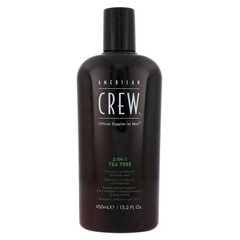 Шампунь, кондиционер и гель для душа в одном флаконе American Crew 3-IN-1 Tea Tree, 450 мл цена и информация | Шампуни | kaup24.ee